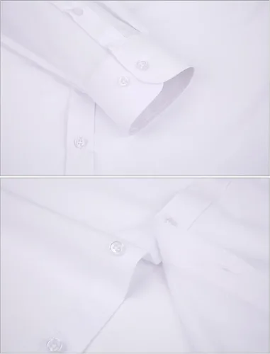 Vista 5 de AIEOE Camisa de vestir de manga larga para hombre, ajustada, con botones, unicolor, elástica, formal, con bolsillo