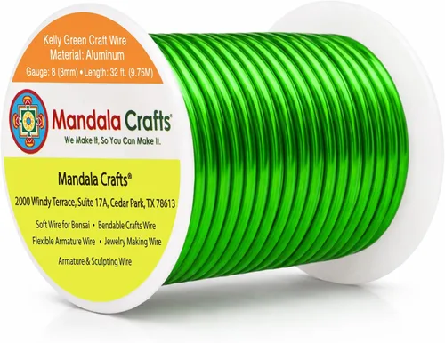 Vista 278 de Mandala Crafts - Alambre de aluminio anodizado de calibre 22 para hacer joyas - 137.2 m de alambre flexible surtido y coloreado - Doble para bonsái