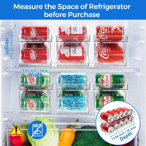 Vista 4 de Organizador de latas de soda enrollable BingoHive para refrigerador, dispensador de latas para cerveza, soda, seltzer, lata de pop, organizador