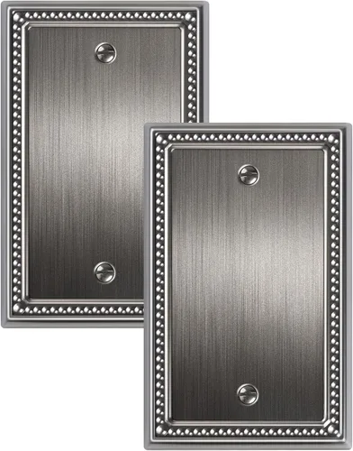 Vista 61 de Paquete de 2 cubiertas de placa de interruptor de luz de doble palanca, cubiertas decorativas de placa de doble interruptor Pearls, placa de pared
