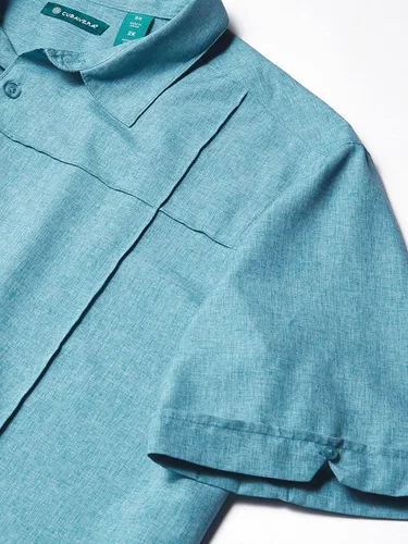 Vista 2 de Cubavera Camisa abotonada de manga corta para hombre grande y alto