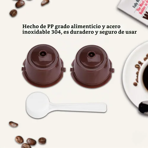 Vista 3 de Juego de 5 filtros de café recargables compatibles con cápsulas de café Dolce Gusto compatibles con Nescafe Dolce Gusto cápsula reutilizable