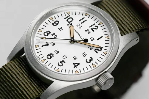 Vista 2 de Hamilton Reloj mecánico de campo caqui H69439411 para hombre Militar