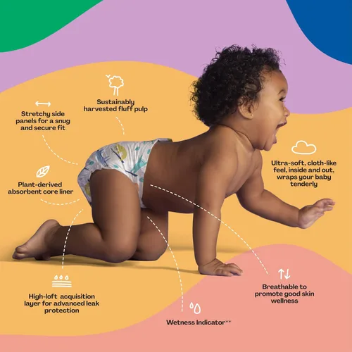 Vista 4 de Hello Bello Pañales para bebé de alta calidad, talla 6 I 17 unidades, desechables, extraabsorbentes, hipoalergénicos y ecológicos, con ajuste cómodo