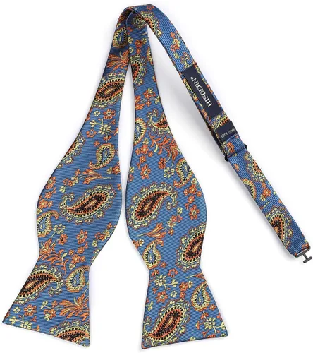 Vista 16 de HISDERN Pajaritas para hombre, corbatín de cachemira para hombre, corbata de lazo y bolsillo cuadrado, juego formal de esmoquin para boda