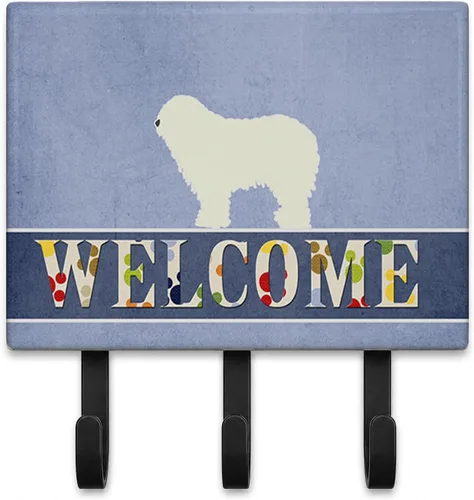 Vista 23 de Caroline's Treasures Afghan Hound - Gancho de pared de bienvenida, triple, multicolor Afghan Hound Welcome artwork on ceramic tile with three