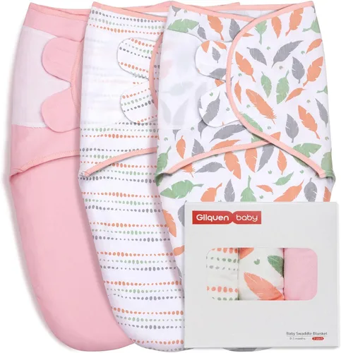 Vista 26 de GLLQUEN BABY Sacos de Dormir Envolventes Orgánicos para Recién Nacidos - Envolturas para Bebés de 0-3 Meses, Paquete de 3 Sacos Envolventes