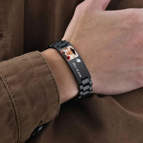 Vista 4 de MEALGUET Regalos de graduación para él, pulsera de graduación personalizable, regalo inspirador para graduados universitarios de clase de 2025