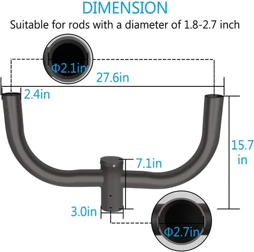 Vista 7 de LEDMO Soporte de doble bocina LED para estacionamiento, soporte de montaje de 180 grados, soporte de montaje de poste redondo, doble L, espigas