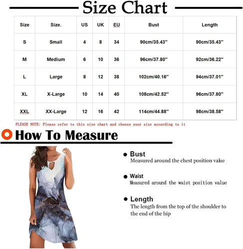 Vista 4 de PANOEGSN Vestido de verano sin mangas para mujer, vestido sin mangas con estampado de mármol, vestido camisero con abertura de cerradura, túnica