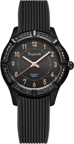 Vista 8 de Reloj de enfermera para mujer con bisel de cristal, correa de silicona, movimiento de cuarzo, reloj de pulsera impermeable para mujer