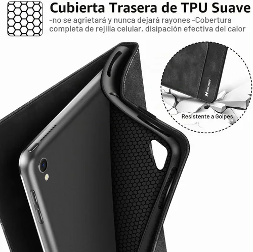 Vista 5 de H HOLIMET Funda para iPad de 9ª generación (2021) iPad de 8ª/7ª generación Negro