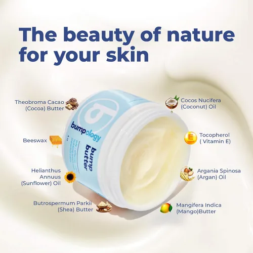 Vista 4 de Bumpology Bump Butter Stretch Mark Crema hidratante Crema para el vientre 2 en 1 totalmente natural para el embarazo Fabricado en Estados Unidos