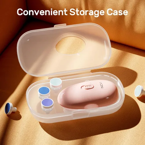 Vista 7 de Cortador de uñas eléctrico para bebés, juego de cortaúñas seguro para recién nacidos, bebés y niños pequeños, 8 cabezales de molienda, lima de uñas