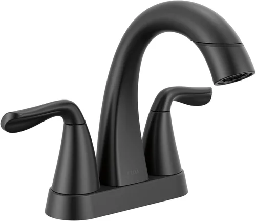 Vista 9 de Delta Arvo - Grifo central de baño extraíble, grifo dorado para lavabo de baño, grifo de baño con rociador extraíble, grifo de baño de 3 agujeros