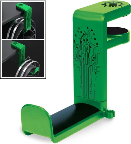 Vista 13 de ENHANCE Soporte para auriculares para juegos de PC, soporte para auriculares de escritorio con rotación ajustable de 360 grados, abrazadera de Negro