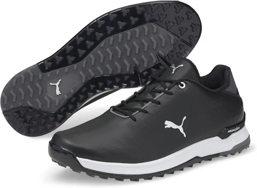 Vista 2 de PUMA GOLF Proadapt Alphacat - Zapatos de golf de cuero para hombre, NegroPlata