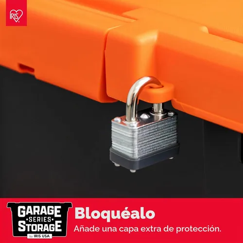 Vista 4 de IRIS USA - Contenedores de almacenamiento con tapas, 12 galones resistentes, paquete de 2 Made in USA with lockable latches for garage