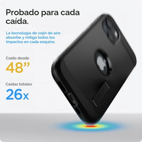 Vista 4 de Spigen Tough Armor [Tecnología de Protección Extrema] Diseñada para Funda iPhone 13 (2021) - Negro