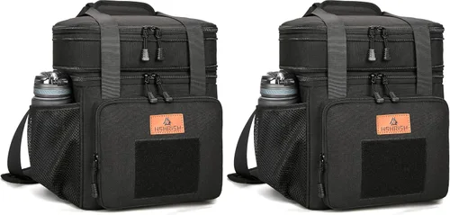 Vista 16 de HSHRISH Lonchera táctica grande expandible para adultos, bolsa de almuerzo duradera aislada con correa para el hombro, bolsa de refrigeración suave