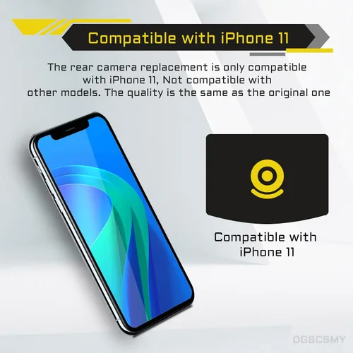Vista 3 de Para iPhone 11 Reemplazo de cámara trasera OEM Modele 12MP Principal Lente Trasera Piezas con Lente Ultra Wide OIS HDR Fotos 4K Video Flex Cable Fix