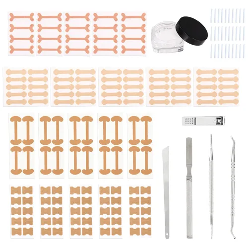 Vista 8 de Kit de 16 piezas de uñas encarnadas, con tiras transpirables para uñas de los pies en crecimiento, corrección de dedos curvos, parches de yeso sin