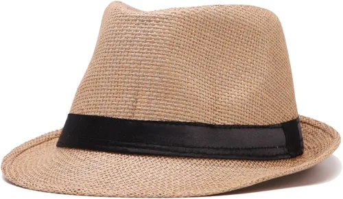 Vista 5 de LADYBRO Sombreros Fedora para hombre sombrero Fedora sombrero de panamá sombrero de paja sombrero de verano paquete de 3 M