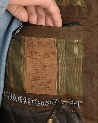 Vista 4 de Outback Trading Company 2049 Deer Hunter - Chaleco impermeable transpirable de algodón de piel de aceite, color bronce