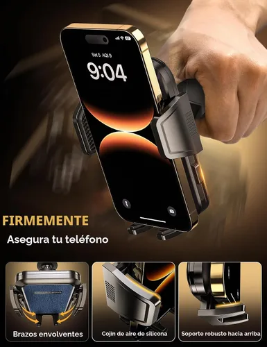 Vista 8 de Soporte de teléfono con ranura para CD, soporte mejorado para teléfono de automóvil con almohadillas de silicona antideslizantes