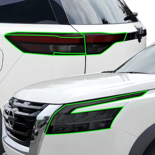 Vista 5 de BOGAR TECH DESIGNS Kit de película PPF de luz completa para faros delanteros compatible con Nissan Pathfinder 2022-2025, sujetador transparente