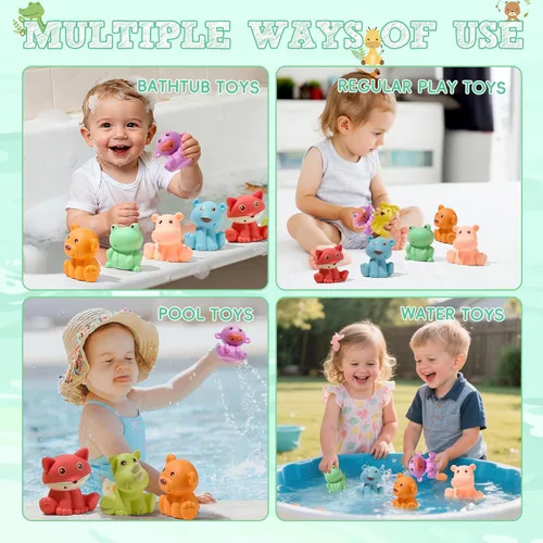 Vista 7 de Juguetes de baño para bebés de 6 a 12 meses Juguetes de baño sellados, sin agujeros y sin moho para niños pequeños Juguetes flotantes suaves