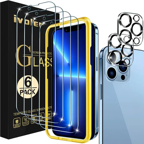 Vista 12 de ivoler Paquete de 3 + 3 protectores de pantalla de vidrio templado para iPhone Air de 6.5 pulgadas con protector de lente de cámara con marco