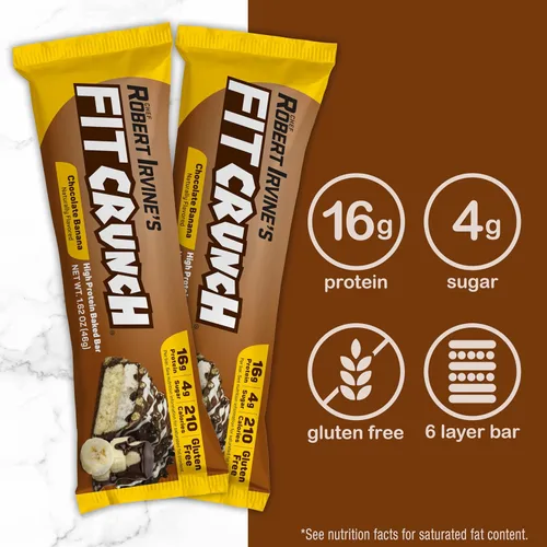 Vista 4 de FITCRUNCH - Barras de proteínas para aperitivo de tamaño snack, barra horneada de 6 capas, 4 g de azúcar, sin gluten y centro suave de pastel