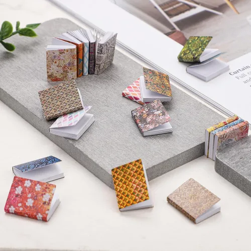 Vista 5 de 20 libros en miniatura para casa de muñecas a escala 1:12, mini libros para casa de muñecas, accesorios surtidos para casa de muñecas, suministros