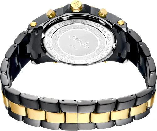 Vista 3 de JBW JB-6213-A "Jet Setter" reloj de oro y diamantes, con cinco zonas horarias, para hombre