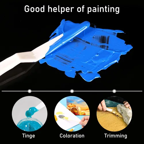 Vista 4 de 30 cuchillos de paleta de plástico, juego de cuchillos de paleta delgados y flexibles, cuchillos de arte, cuchillos de paleta para pintura acrílica