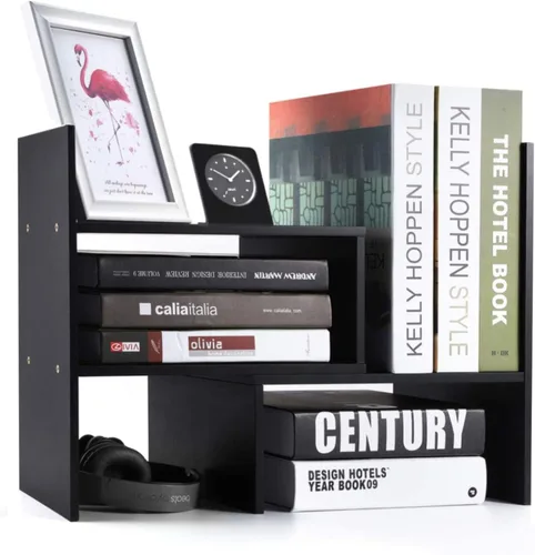 Vista 4 de Sorfity - Organizador de escritorio ajustable de madera, estante de exhibición de escritorio, estante de almacenamiento de escritorio, estante