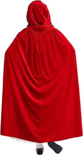 Vista 4 de Disfraz de capucha roja de lujo para niñas, traje de capucha roja para niños