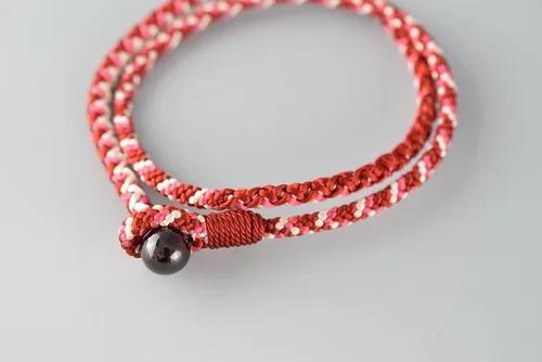 Vista 5 de Tozaburo Himo x Kyoto Asahiya Kumihimo - Pulsera trenzada de 5 colores para hombres y mujeres, pulsera doble trenzada hecha a mano, regalo