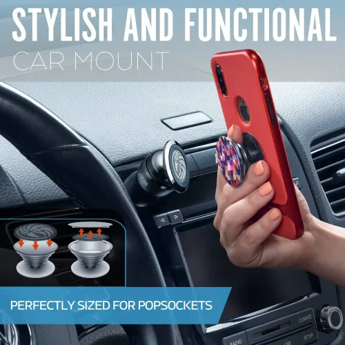 Vista 4 de Soporte Universal Magnético para Teléfono de Coche - Soporte de Coche de Metal Completo para Smartphone y GPS - Soporte para Teléfono Celular