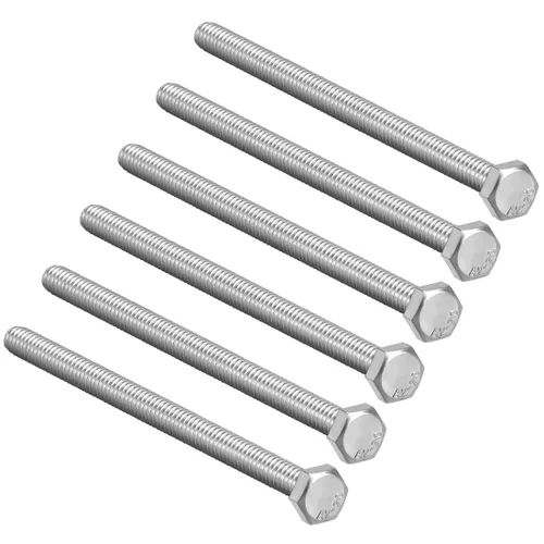 Vista 9 de uxcell M8x16mm Tornillos hexagonales 304 Perno de tornillo hexagonal de acero inoxidable 6pcs