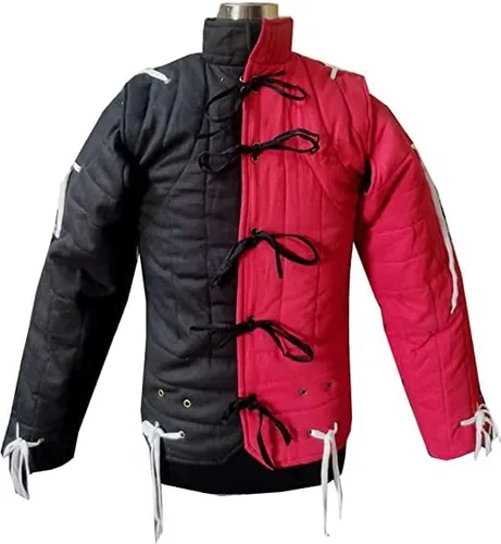 Vista 2 de Medieval Gambeson Thick Padded Coat Aketon Jacket Armor for Cosplay, Cotton Fabrics Dress SCA by ITS Medieval