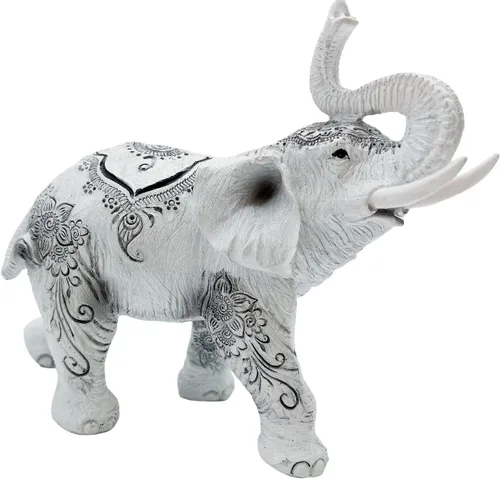 Vista 5 de George S. Chen Imports Figura de estatuilla coleccionable y decoración de elefante tailandés (trono elevado - Elefante tailandés, 88246 blanco)