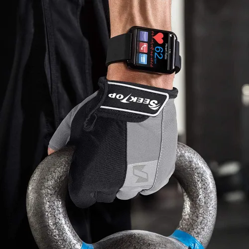 Vista 5 de Seektop Guantes de entrenamiento para mujeres y hombres, guantes de entrenamiento para levantamiento de pesas, guantes de ejercicio
