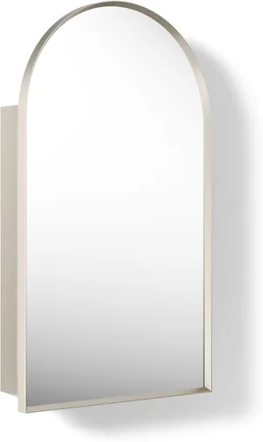 Vista 12 de Kohler 35573-BNL Verdera® - Espejo de gabinete de medicina enmarcado, diseño cápsula, interior espejado, gabinete de baño, estantes de vidrio