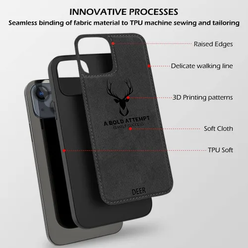 Vista 8 de Funda protectora de tela TPU con textura suave de lujo para iPhone 13, resistente a la suciedad, antigolpes, antihuellas, protección de cuerpo Negro