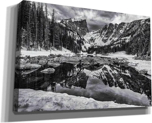 Vista 2 de Epic Graffiti 'Dream Lake Morning' por Darren White, lienzo para pared, 12 x 18 pulgadas