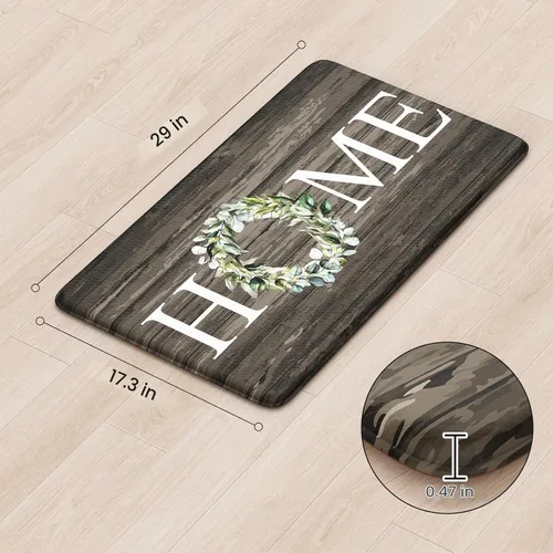 Vista 3 de KIMODE - Alfombra de cocina antifatiga para el piso, de 17.3 x 29 pulgadas, alfombra de cocina de estilo rústico, antideslizante, acolchada
