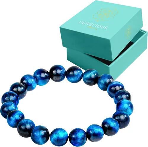 Vista 21 de Conscious Items Pulseras espirituales para mujeres y hombres, pulsera de cristal curativo con piedras naturales para meditación, alineación