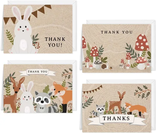 Vista 9 de Canopy Street paquete surtido de tarjetas de agradecimiento con animales adorables